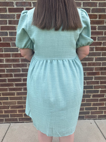 Pixi + Ivy Puff Sleeve Bow Tie Dress