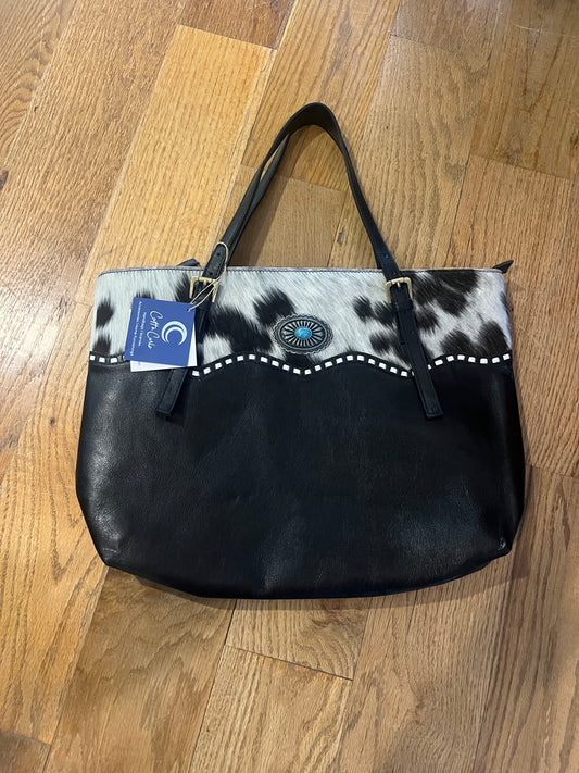 Leather Shoulder Bag with Metal Detail