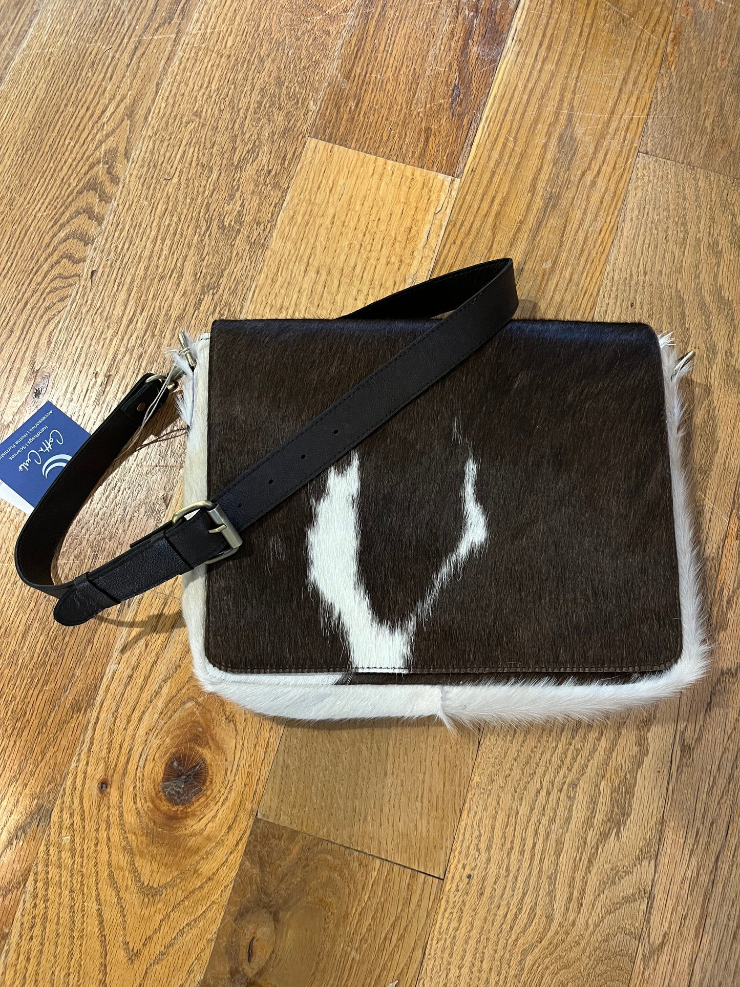 Fur Cow Print Crossbody with Flap