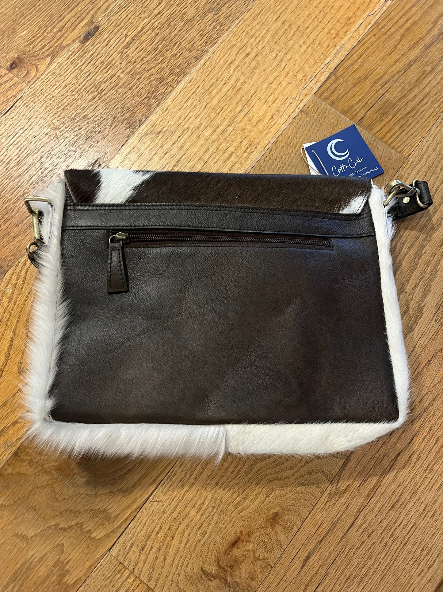 Fur Cow Print Crossbody with Flap