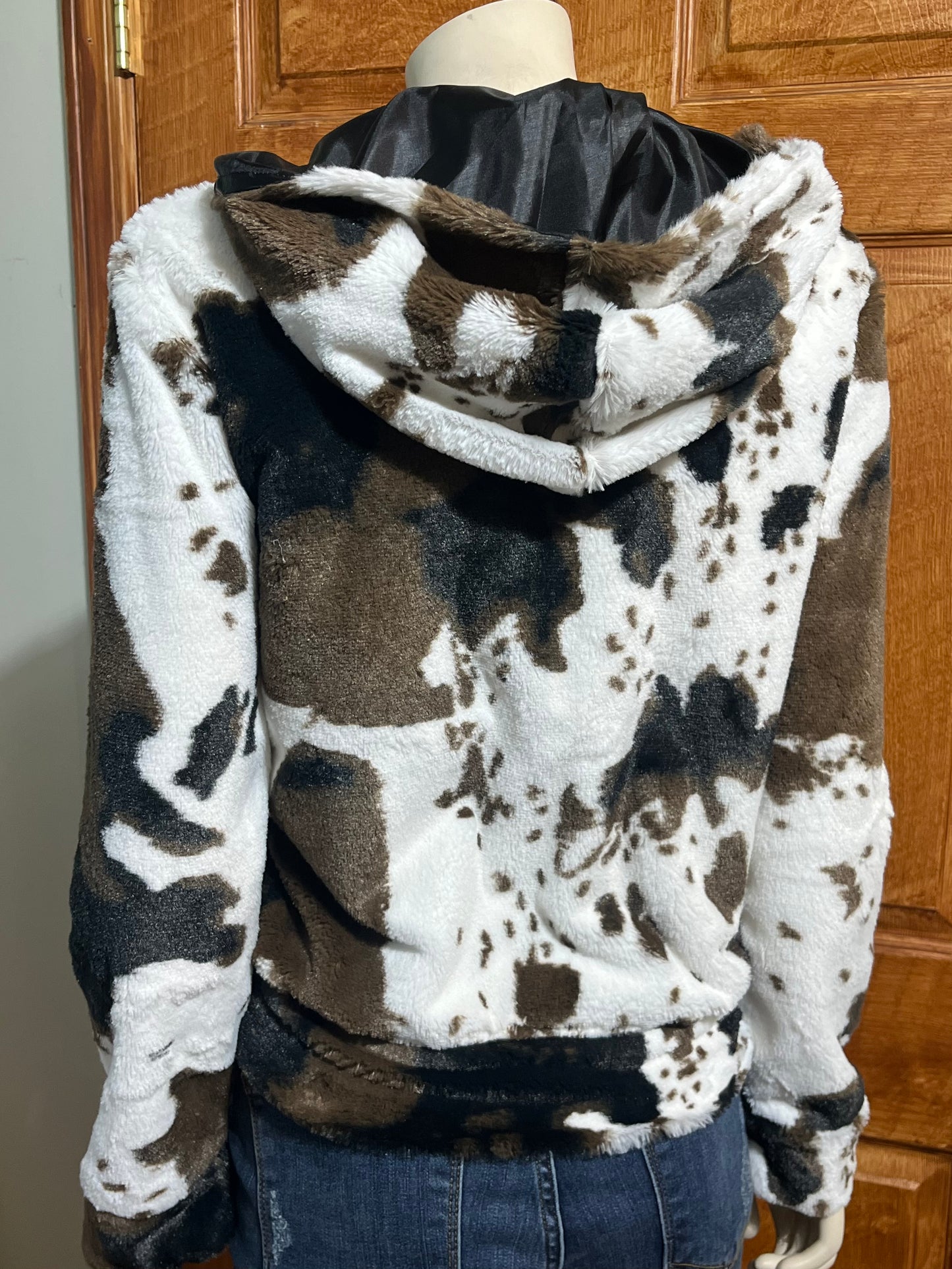 Cow Print Hooded Jacket