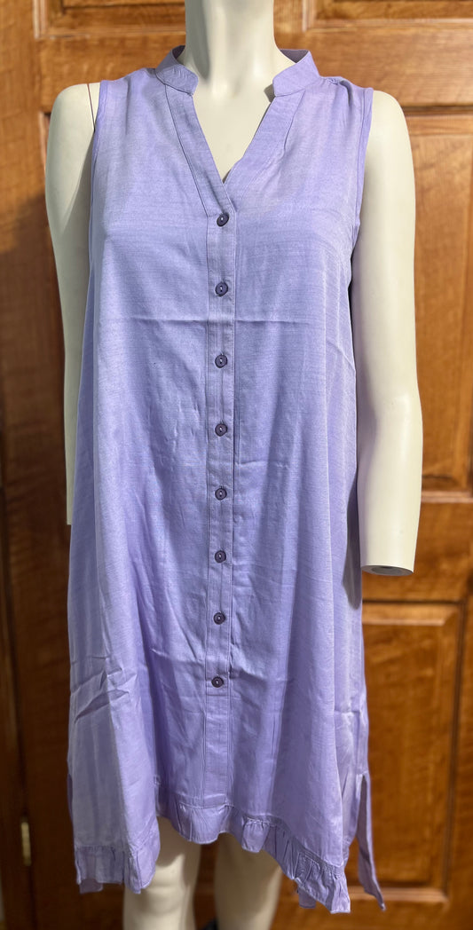 Keren Hart Lavender Lined Dress with Ruffle Hem Detail