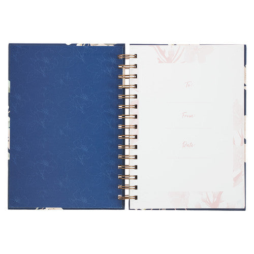 It Is Well Large Wirebound Journal in Navy