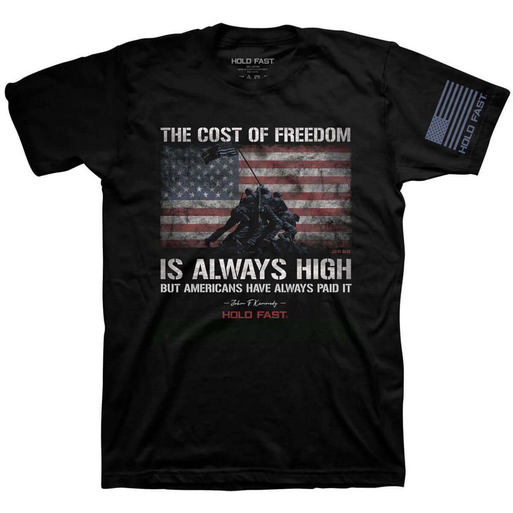 HOLD FAST Mens T-Shirt Cost Of Freedom Flag