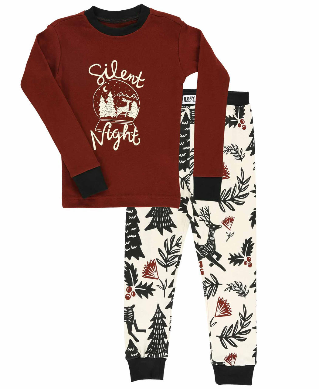 Silent Night Kid's Long Sleeve Deer PJ's