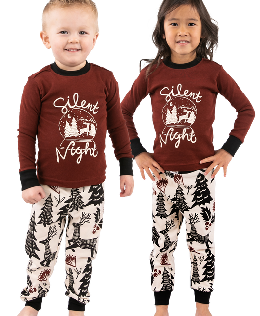 Silent Night Kid's Long Sleeve Deer PJ's