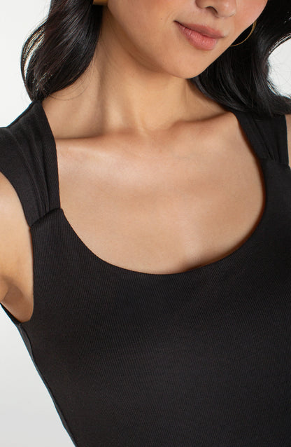 Liverpool Sleeveless Built-in-Bra Black Top