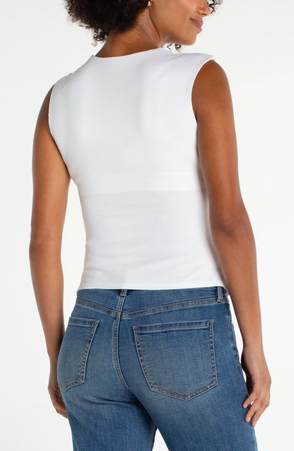 Liverpool Sleeveless Built-in-Bra Cream Top