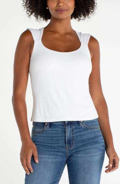 Liverpool Sleeveless Built-in-Bra Cream Top