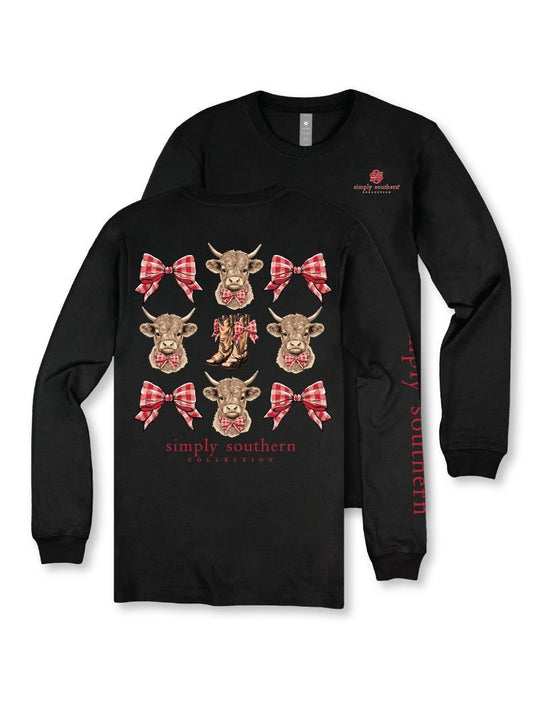 Simply Southern Highland Cow Long Sleeve T-shirt