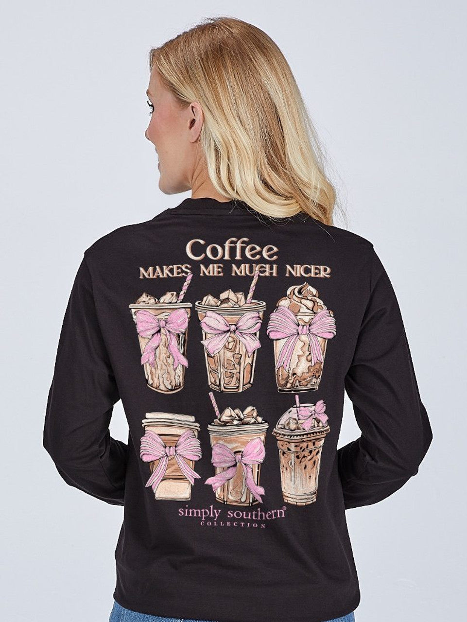 'Coffee Makes Me Nicer' Long Sleeve Tee by Simply Southern
