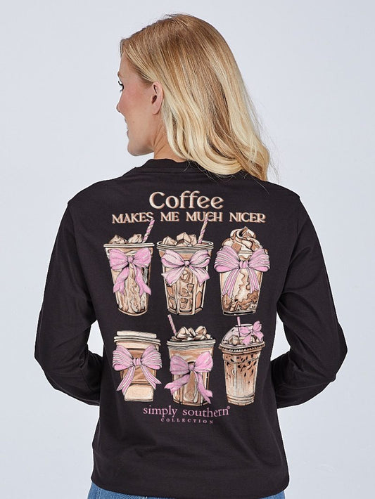 'Coffee Makes Me Nicer' Long Sleeve Tee by Simply Southern