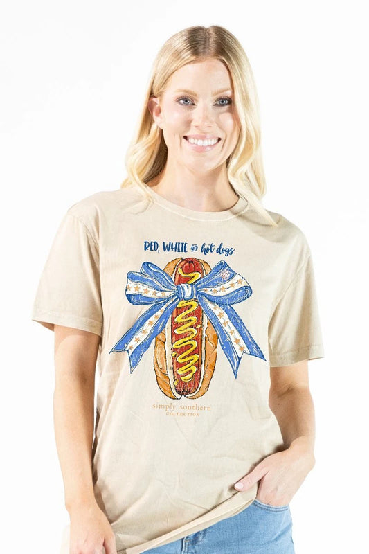 Simply Southern Mineral Washed Red, White, and Hot Dogs T-shirt