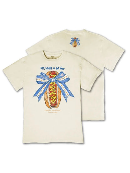 Simply Southern Mineral Washed Red, White, and Hot Dogs T-shirt