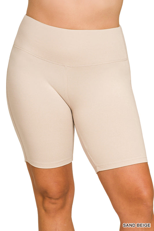 Zenana Biker Shorts - Black or Sand Beige - S-3X