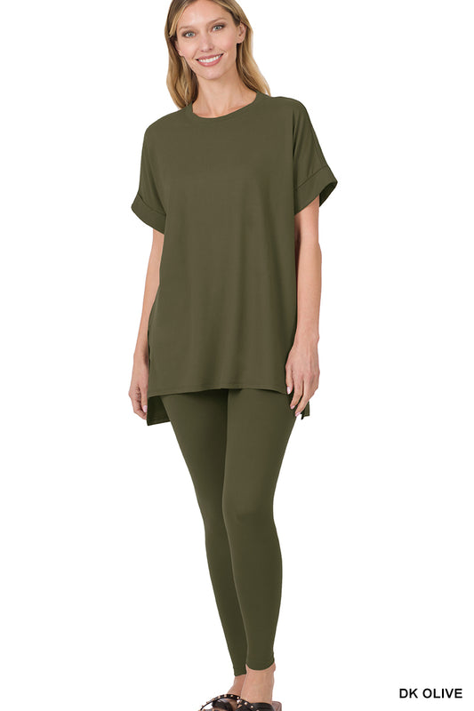 Zenana Microfiber Loungewear Set 3 Colors - S-3X