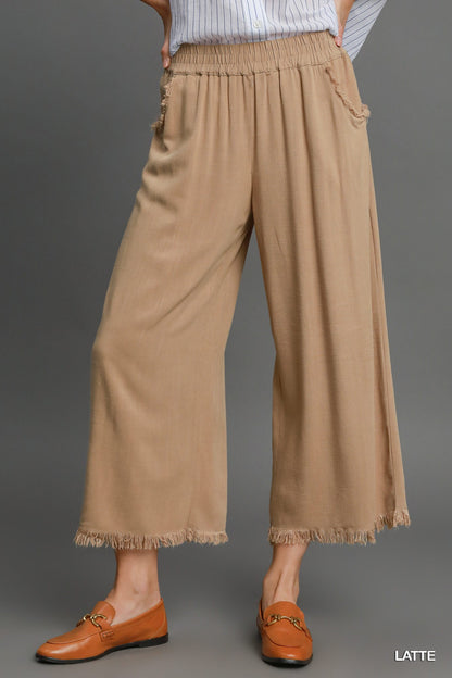 Umgee Linen Blend Elastic Waist Bottoms - 7 colors