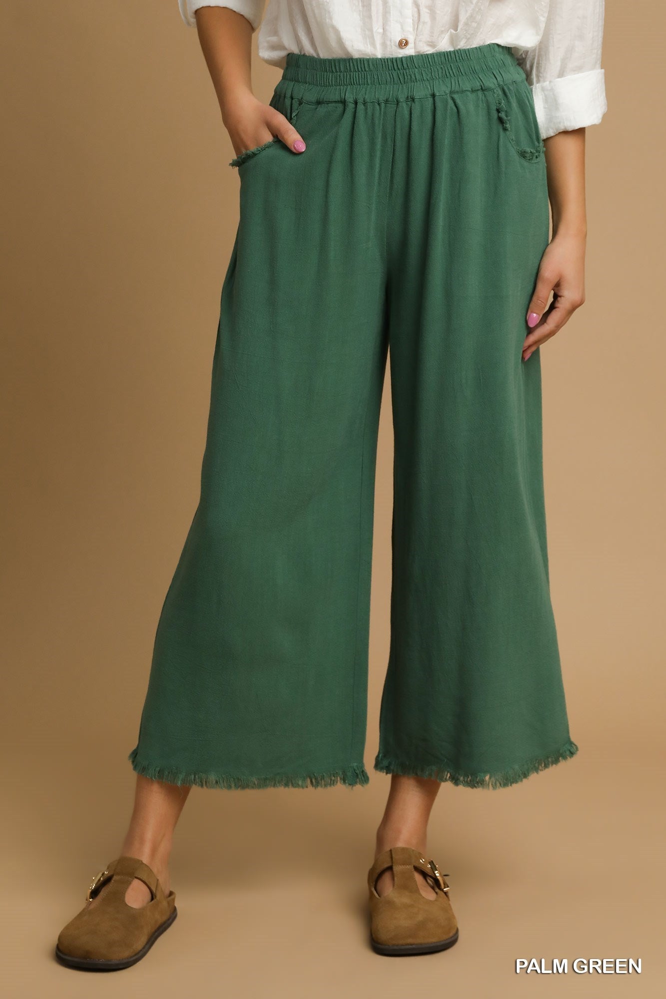 Umgee Linen Blend Elastic Waist Bottoms - 7 colors