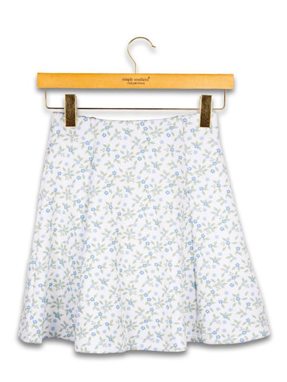Simply Southern Seamed Blue Floral Lounge Skort