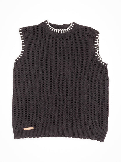 SS Olivia Sleeveless Sweater top - Black