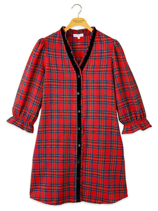 Simply Southern Holiday Button Down Dress