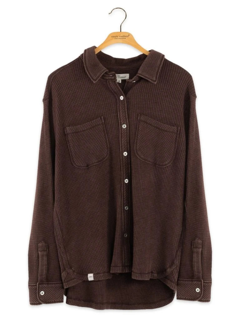 Simply Southern Waffle Button-up Shirt