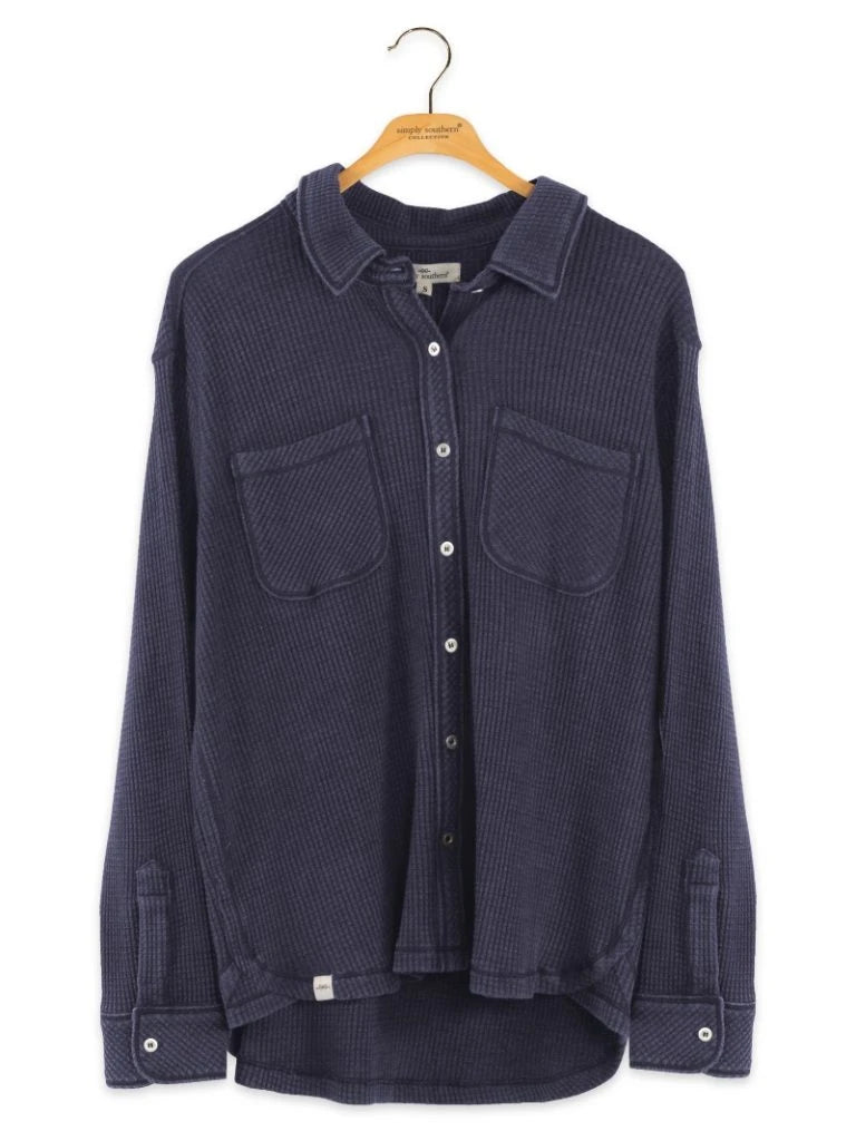 Simply Southern Waffle Button-up Shirt