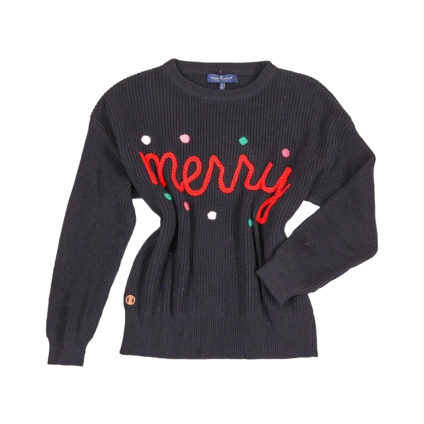 Simply Southern Black Knit Merry Sweater