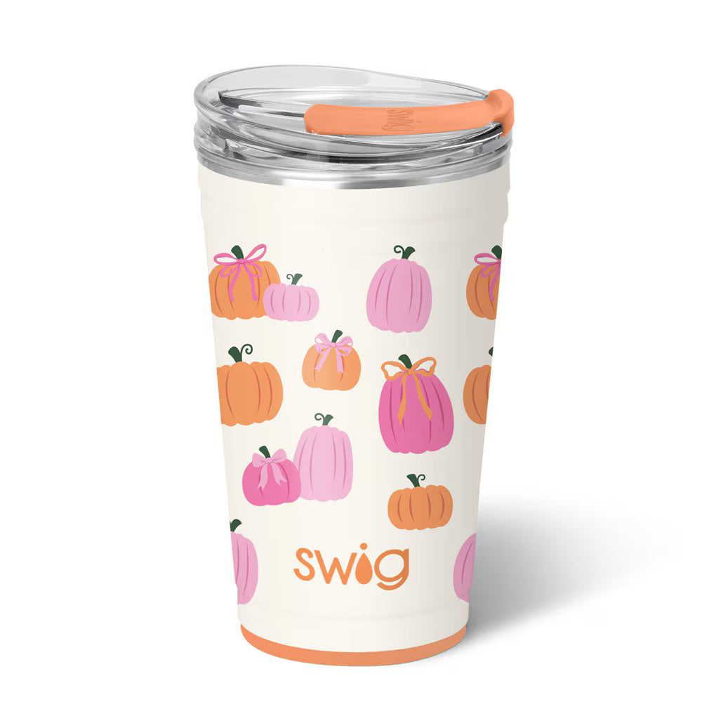 Swig Pumpkin and Bows Party Cup - 24 Ounce
