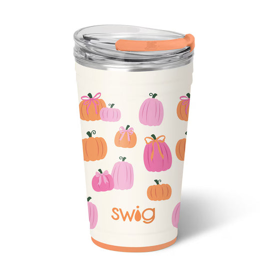 Swig Pumpkin and Bows Party Cup - 24 Ounce