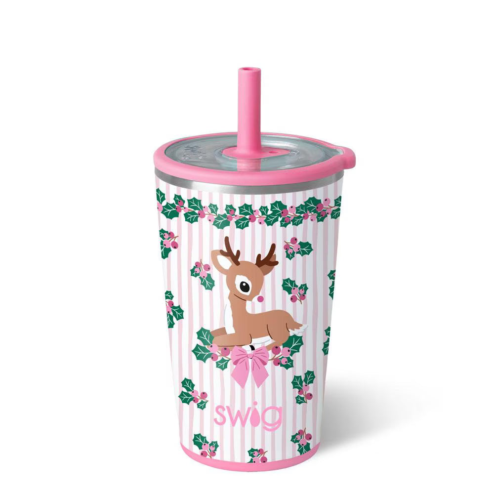 SWIG 14 oz Oh Deer Party Cup Sipper with festive Christmas deer design