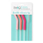 Set of reusable straws for SWIG Mega Mugs with blush, coral, and pink silicone flexi-tips, eco-friendly and spill-resistant, compatible with Swig tumblers