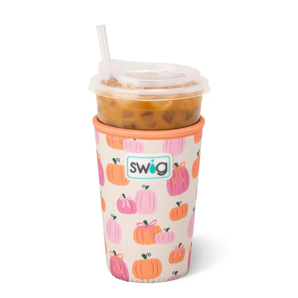 Swig Pumpkins and Bows Iced Cup Coolie - Medium