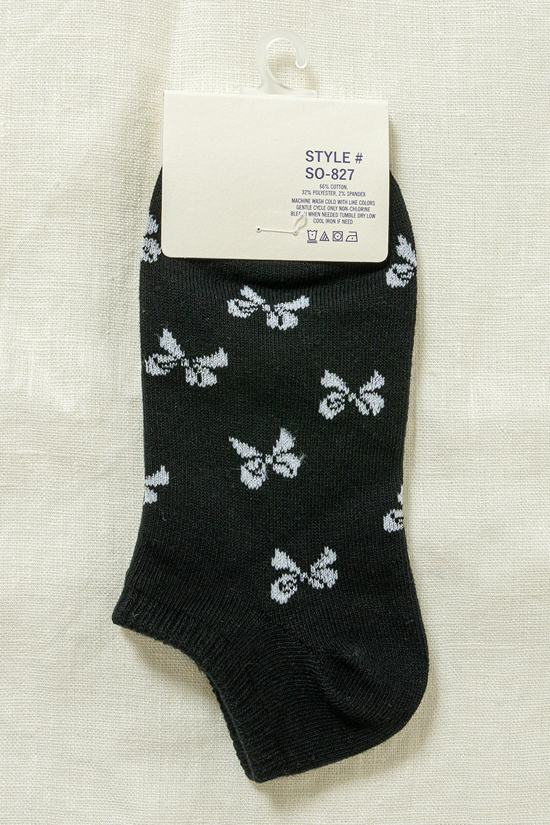 Black Comfortable low-cut cotton blend socks with breathable stretchy fabric