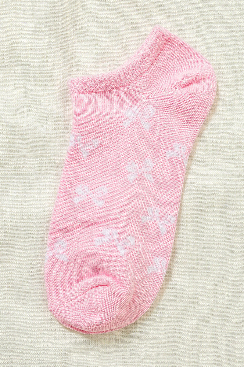 Pink Comfortable low-cut cotton blend socks with breathable stretchy fabric