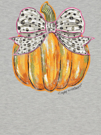 'Pumpkin Bow' Short Sleeve Tee by Simply Southern