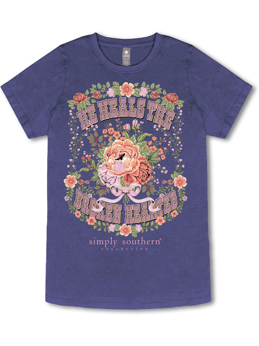 'He Heals the Broken Hearted' Short Sleeve Tee by Simply Southern