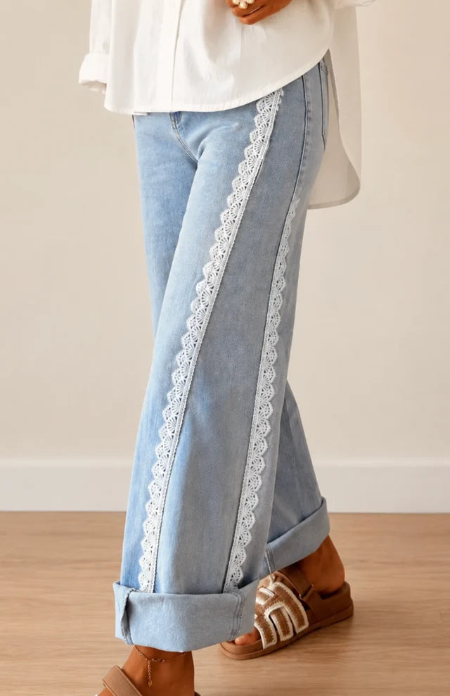 Lace Trim Jeans - 30 inch inseam