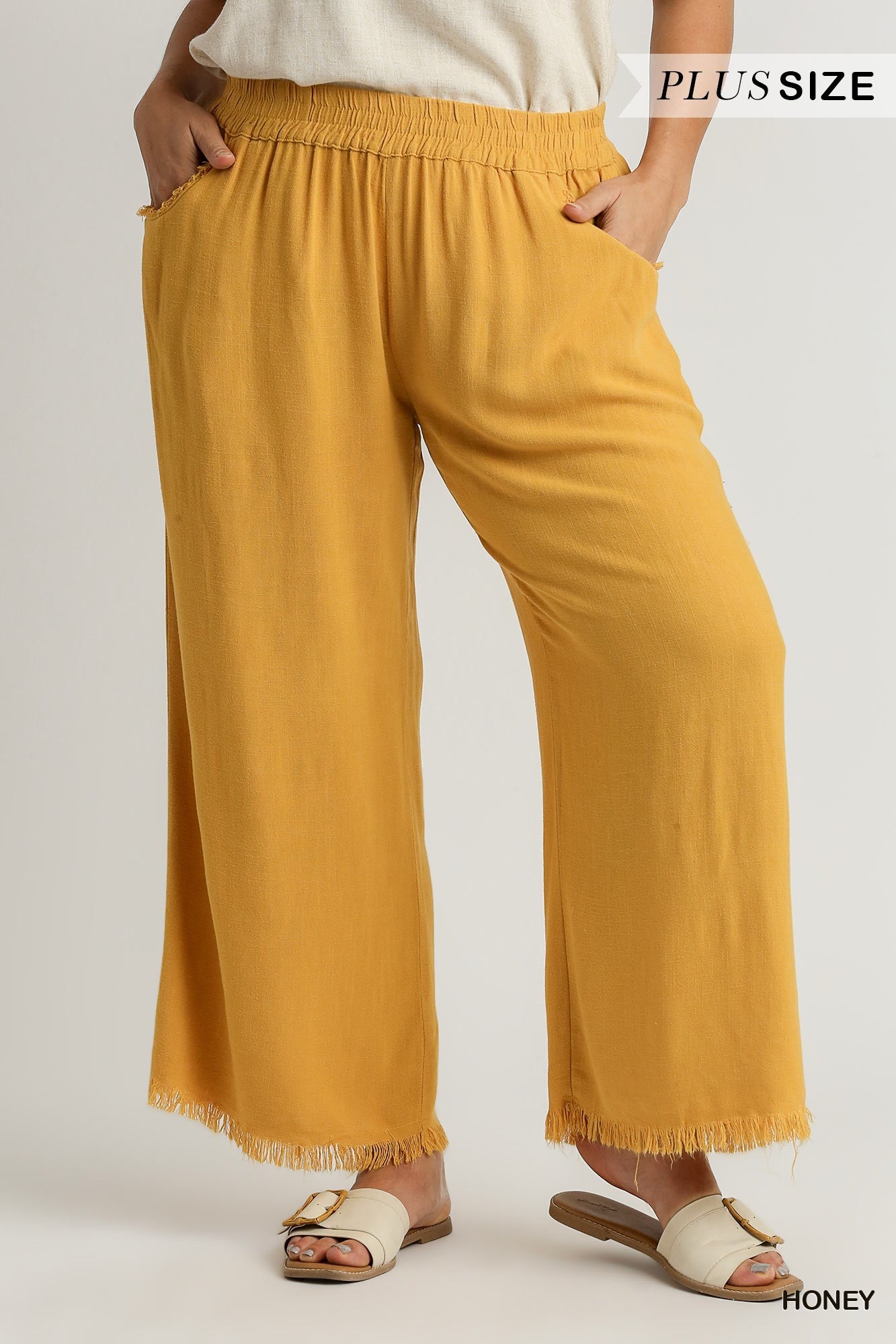 Umgee Linen Blend Elastic Waist Bottoms - 7 colors
