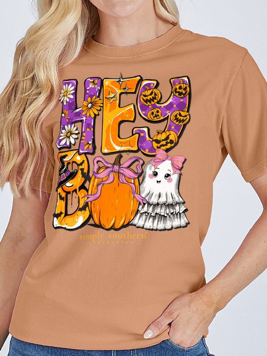 'Hey Boo' Short Sleeve Tee by Simply Southern youth S - 2X