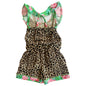 Girls Leopard Floral Cotton Spring Shorts Jumpsuit Romper