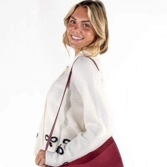 Simply Southern Addison Burgundy Suede Purse