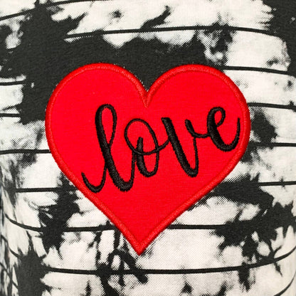 Girls Red Heart Tie Dye Dress Leggings Valentine's Clothing