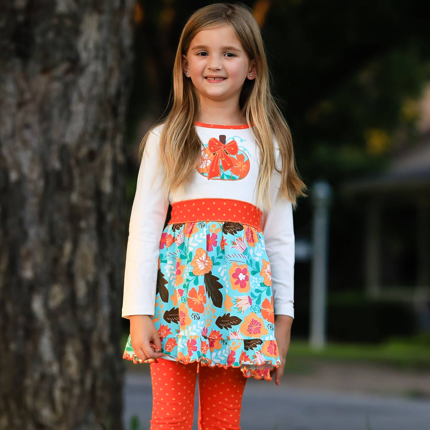AnnLoren Big Girls Fall Dress Legging 9/10 Pumpkin