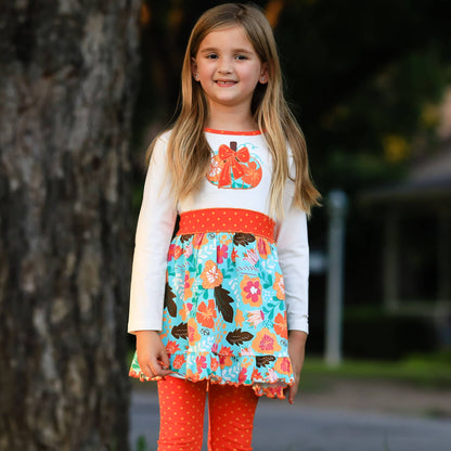 AnnLoren Big Girls Fall Dress Legging 9/10 Pumpkin