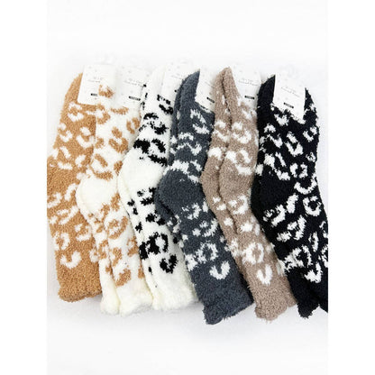 Plush Cozy Leopard Socks