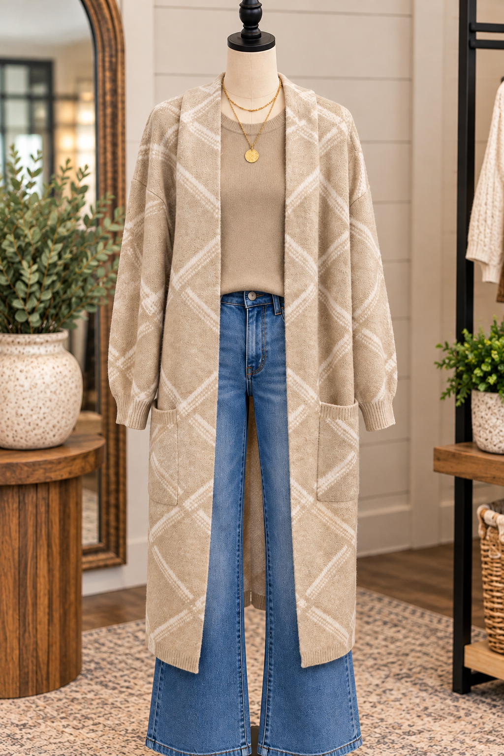 Keren Hart - Beige long cardigan