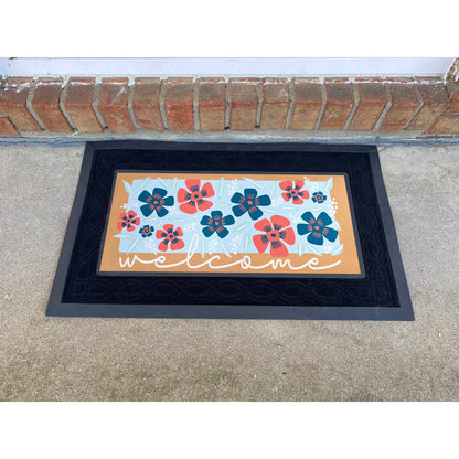 Doormat Insert Flowers Welcome