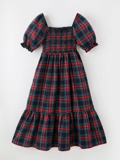 Mommy & Me Christmas Plaid Dresses & Baby Bloomer Set
