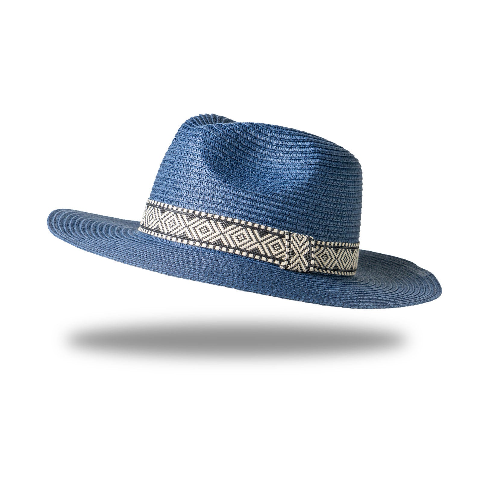 Allthreads Navy Catalina Panama Hat featuring a classic wide-brim Panama style in navy blue for women's casual and summer outfits.